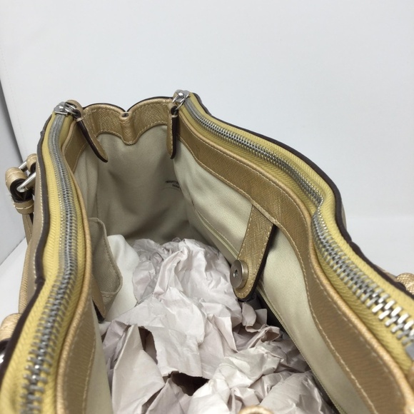 Coach Gold Jordan Handbag Saffiano Leather - Picture 8 of 8